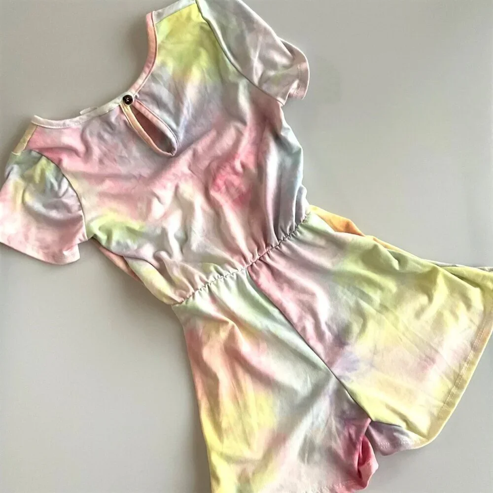 FOREVER GIRL TIE DYE FLEMINGO ROMPER